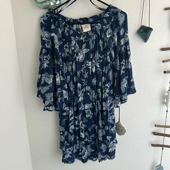 knox rose blue dress Azure Dress / Blue Surf – walker&wade main image 0